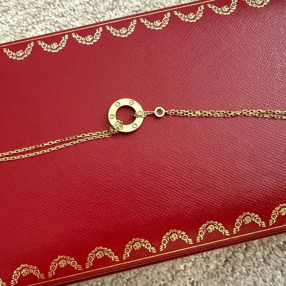 Cartier Rose Gold Love Chain Bracelet with Diamond - Picture 2 of 8
